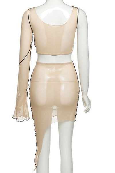 Got It Covered Skirt Set - Nude