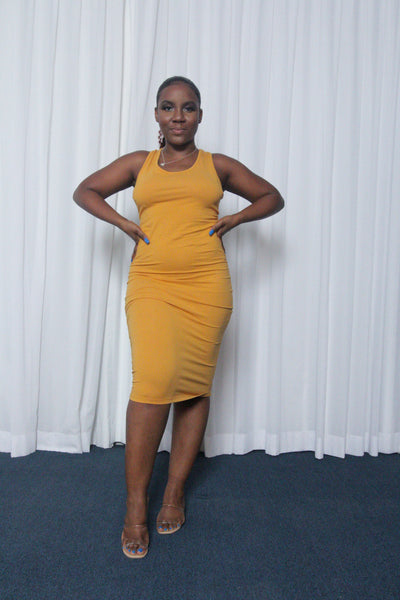 Just Relax Dress- Mustard